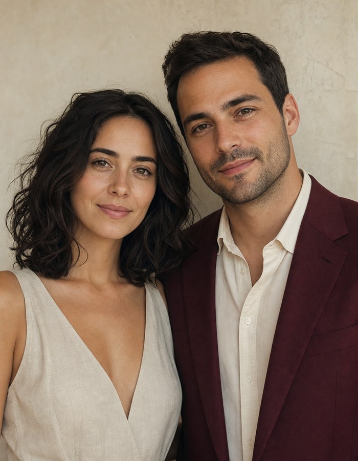 Olivia and James standing together